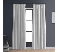HPD Half Price Drapes Solid Thermal Insulated Blackout Curtains for Bedroom 108 Inches Long Curtain (1 Panel) Signature Blackout Linen Window Curtains for Living Room, 50W x 108L, Mission White