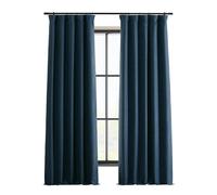 HPD Half Price Drapes Solid Thermal Insulated Blackout Curtains for Bedroom 50 X 96 Signature Linen Window Treatment Curtain (1 Panel), FLCH-FMBO20103-96, Voyager Blue, 50W x 96L