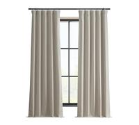 HPD Half Price Drapes Solid Thermal Insulated Blackout Curtains for Bedroom 96 Inches Long Curtain (1 Panel) Signature Blackout Linen Window Curtains for Living Room, 50W x 96L, Caravan Beige