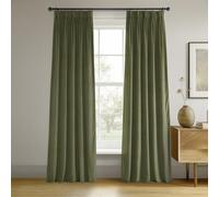 HPD Half Price Drapes Velvet Blackout Curtains/Drapes - 108 Inches Long 1 Panel Blackout Curtain Signature Pleated for Living Room & Bedroom - 25W X 108L, Hunter Green