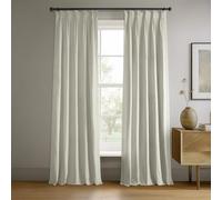 HPD Half Price Drapes Velvet Blackout Curtains/Drapes - 96 Inches Long 1 Panel Blackout Curtain Signature Pleated for Living Room & Bedroom - 25W X 96L, Off White