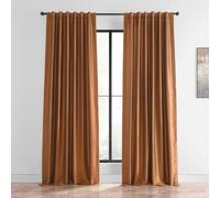 HPD Half Price Drapes Vintage Textured Faux Dupioni Silk Curtain (1 Panel), Polyester, Copper Kettle, 50" W x 84" L (Pack of 1)