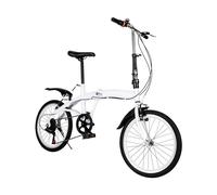 HPDTZ Foldable Bike Lightweight Cycle Adjustable Seat and Armrest Six Speed Bicycle Carbon Steel Frame with 51 cm Wheels Suitable for Adults on Mountain and City Roads