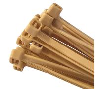 HPER Cable Ties Bamboo Beige I 200 mm x 4.8 mm I Pack of 100 I 15-30% More Tensile Force / Stability I Coloured I Certified Premium Quality