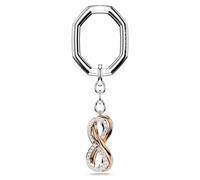 Key ring, Infinity, White, Mixed metal finish