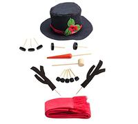 Hperu 16Pcs Snowman Decorating Kit, Winter Party Toys with Accessories for Christmas Decoration- Christmas Snowman Dress Up Set
