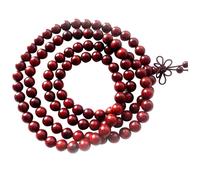 Hperu 1Pc Mala Beads, 108 8mm Wood Buddhist Prayer Beads Necklace Elastic Beaded Bracelet Smooth Male Bracelets for Yoga Meditation