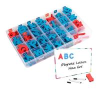 Hperu 208PCS Magnetic Alphabet Letters Set Soft-Touch Magnetic Letters with Red Vowels & Blue Consonants Educational Alphabet Magnets Set for Spelling & Vocabulary Learning