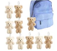 Hperu 20Pcs Stuffed Animal Keychain, Cute Blush Teddy Bear Plush Keychain Small Teddy Bear Ornaments Soft Tiny Bulk for Birthday Valentine's Day Party Favor DIY Crafts
