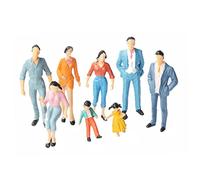 Hperu 24 Pcs Mini People Figures, Painted Standing Pose HO Scale for Model Train Miniature Scenes Dollhouse, 1:87 Size, Mixed Colors Model People