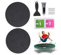 Hperu 2Pcs 4x4 Inch Round Trampoline Patch Repair Kit, Waterproof Mat Repair for Holes or Tears, Trampoline Accessories