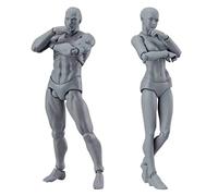 Hperu 2Pcs Drawing Figures Model, 5.91 Inch Male Female Action Figure Poseable Drawing Mannequin Body Painting Model for Artists Action Figures