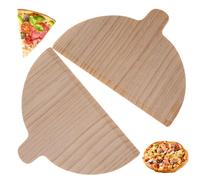Hperu 2PCS Pizza Spatula 11x6.7x0.2'' Wooden Pizza Peel with Comfortable Grip Easy to Use Pizza Board with Beveled Edge Wipe Cleaning Pizza Spatula for Cutting Placing Shoveling