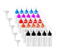 Hperu 30Pcs 10ml Needles Precision Tip Applicator, Leakproof Squeeze Bottles for Glue Oil Paint Epoxy with Funnels