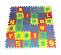 Hperu 4.7x4.7 Inch Number Alphabet Foam Baby Play Mat Soft EVA Colorful Floor Educational Toy