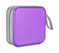 Hperu 40 Capacity Hard Plastic CD DVD Holder Case Wallet, Portable Storage Binder Album Organizer, Purple Cd Wallet