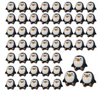 Hperu 50Pcs 0.4 Inch Mini Penguins, Adorable Cartoon Resin Animals Figurines for Micro Landscape Dollhouse