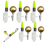 Hperu 5PCS Fishing Glow Sticks, Long-Lasting LED Fishing Bells Flashing & Steady Modes for Pole Diameter 1.5-3.0mm (No Battery)