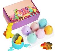 Hperu 6 Pcs Hatching Dinosaur Eggs for Kids - Giant Grow-in-Water Surprise Toy Set,