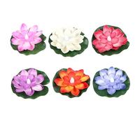 Hperu 6pcs Floating Pool Lights, Floating Lotus Light For Pond, Solar Pond Lights Led Floating Flower Light Battery Operated Activated Water Lily For Garden Pond Decor