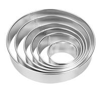 Hperu 6pcs Round Cookie Cutter Set, 2-6" Stainless Steel Non-Stick Biscuit, Easy to Clean for Baking, Donuts, Cakes, Sandwiches, Donut Cutter