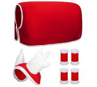 Hperu 6Pcs/Set Christmas Horse Accessories Includes 4pcs Horse Leg Wraps, Antler Hat & Cape, Soft Xmas Costumes Supplies for Winter Holiday Party Parades - Saddle