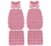 Hperu 6Pcs/Set Plush Car Seat Covers,Car Seat Cover Luxury Thickened Fluffy Plush Car Seat Cushion Non-Slip Stain-Resistant Soft Warm Car Seat Cover Set for Cars Driver Office Home Chair