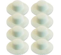 Hperu 8Pcs DIY Unpainted White Straw Hat Kids, Handmade Cap Beach Sun Tea Party Dress Up Cap for Craft Classes Art Painting Girl Toys