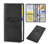 Hperu Black Insurance Registration Holder,Car Registration And Insurance Card Holder Waterproof Car Document Holder Auto Insurance Coverage Sl ar Insurance Cover for Cards, License
