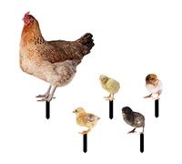 Hperu Chicken Garden Stake Acrylic Garden Chicken Statues Outdoor Yard Chicken Decoration Chicken Yard Art for Lawn Decor Style3 Outdoor Statues