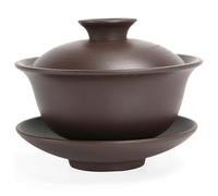 Hperu Chinese Tea Cup Gaiwan Teacup 5oz Zisha Purple Clay Chinese Tea Cup 3.9x3.2 Kungfu Tea Bowl With Lid And Saucer Traditional Gaiwan Tea Cup,Gaiwan Tea Cup