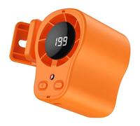 Hperu Clip Fan USB Rechargeable Portable Mini Fan with 199 Speeds & Cooling Mode, 12H Runtime, LED Light, Clip On for Car Vent, Office, Camping, Travel - Orange - Personal Fans