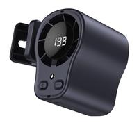 Hperu Clip Fan USB Rechargeable Portable Mini Fan with 199 Speeds & Cooling Mode, 12H Runtime, LED Light, Clip On for Car Vent, Office, Camping, Travel - Black - Personal Fans