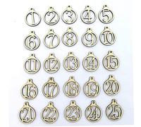 Hperu Countdown Advent Calendar 1-25 Vintage Wooden Christmas Countdown Advent Calendar Number Diy Gift Tags