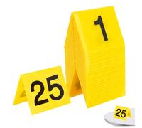 Hperu Crime Scene Card Crime Scene Markers 25Pcs 2.95x3.54inch Photo Evidence Mark Scene Card Halloween Decorations 1-25 Number
