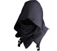 Hperu Cyberpunk Cowl Hood Scarf, One Size Assassin Medieval Costume Men, Winter Neck Warmer Costume Unisex Cloak Hat for Halloween Cosplay and Daily Wear,Cyberpunk,Medieval Costume Men