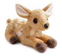 Hperu Deer Plush - Deer Stuffed Animal, Lying Down Fawn Plush Toy - Super Soft Stuffed for Cuddling, Cute Home Decor & Christmas (Khaki)