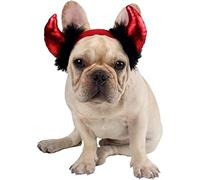 Hperu Dog Devil Costume Halloween Pet Costume Halloween Dog Costumes Cat Halloween Costumes Dog Devil Horn Headband Cat Dress Up Accessories For Cat And Small Dog, Adjustable, Red
