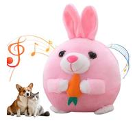 Hperu Dog Plush Toys Moving Singing Dancing Rabbit Interactive Dog Toys with Zipper Electric Rechargeable Washable for Pet Supplies -