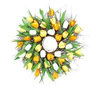 Hperu door wreath,Spring Wreath Artificial Tulip Wreath Simulation Flower Garland for Front Door 40cm Style2