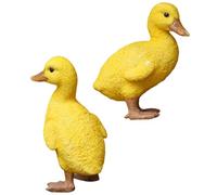 Hperu Duck Figurine, 2Pcs 4 Inch Realistic Expressive Self-Standing Duck Statue Weather-Resistant Resin Decor for Shelf Tabletop Garden Pond Yard Decor