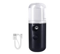 Hperu Face Mister Black Facial Steamer, 30ml Mini Water Mister, USB Rechargeable, Hydrating, ABS Material