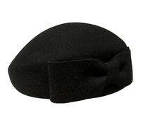 Hperu French Hat,Beret Hat, Elegant Pillbox Hat for Women with Bowknot, Warm Soft Comfortable Wool Hat, One Size French Hats for Women Winter Party Wedding, Black