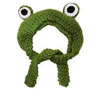 Hperu Knitted Frog Hat, Cute Frog Headband Cap with Big Eyes and Earflaps, Warm Cartoon Beanie for Women Girls, Winter Novelty Accessory - Headband Hat