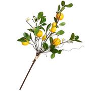 Hperu Lemon Branches,Artificial Lemons Branches, 8 Head Faux Lemons Plants with Green Leaves and Stems, Vivid Lemon Tree Plant for Vase Home Garden Office Party Photography Props