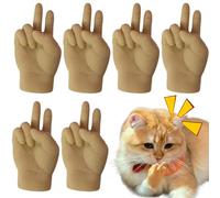 Hperu Little Hands, Tiny Hands for Cats 6Pcs Realistic V-sign Mini Stretchable Little Silicone Funny Interactive Small for Petting Prank