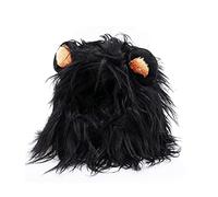 Hperu M-Cat Mane Wig With Ears, Pet Mane Wig, Cat Halloween Costume Adorables Mane Costume For Small Cats Dogs Dog Costume Funny Pet Costumes For Halloween, Christmas,Black