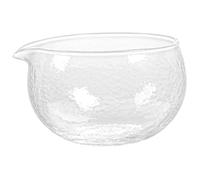 Hperu Matcha Bowl With Spout, 450ml Japanese Style Clear Glass Matcha Bowl - Non-Slip Surface Whisking for Home and Office