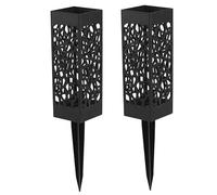 Hperu Memorial Vases for Graves, 2 Pcs 11.4 Inch Black Plastic Memorial Vases with Long Spikes, Cemetery Flower Holders with Drainage Holes for Gravestone Decor