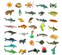 Hperu Mini Sea Animals Figures 36Pcs Assorted Ocean Creatures Realistic Pvc Solid Toy Fish for Kids Educational Play Toys - Mini Sea Animals Figures Toy Fish